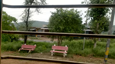 Train view in raining day