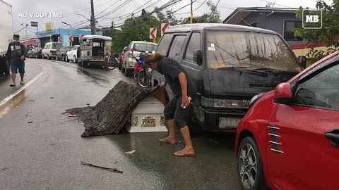 Coffin washed away by flash flood found in Kawit town