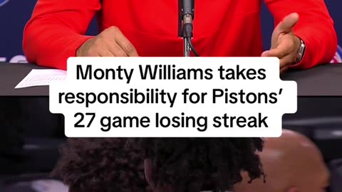 Monty Williams takes responsibility for Pistons' 27 game losing streak