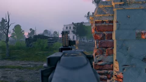 Enlisted | Waffen SS MG gunner fire on enemy with MG 34 full auto fire from the cover of the wall !