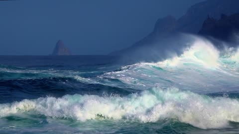 Beautiful Sea Storm With Big Ocean Waves