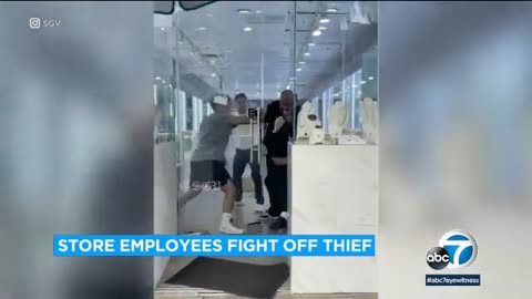 El Monte jewelry store employees fight back, chase off thief