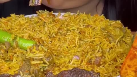 Indian ASMR MUKBANG CHICKEN BIRYANI