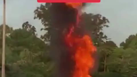 Motorcycle crashes & bursts into flames in Mandai on 24 Jan