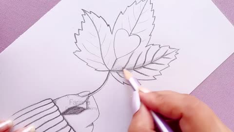 How to draw || A hand holding a maple leaf || Step by step Pencil Sketch for beginners #Drawing