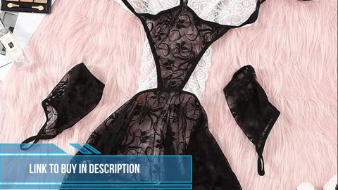 SHESHY Women Sexy Lingerie Maid Cosplay Costume French Naughty Cute Lace