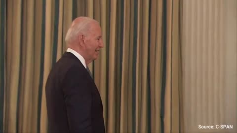 Biden Turns And Smiles For Nearly 10 Seconds When Asked If Trump Is A "Political Prisoner"
