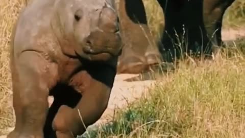 Do you think this baby rhino looks cute?