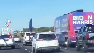 Trump Supporter Follows Biden Bus | Hilarious | Crash Scene