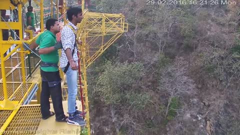 The Funny Bungee Jump in Rishikesh INDIA