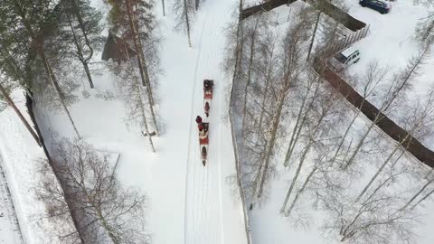 Santa Claus Village in Rovaniemi Lapland by air, Father Christmas Arctic Circle Finland travel video