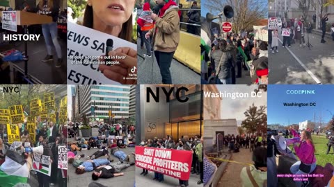 Compilation of protests in the US demanding Gaza ceasefire