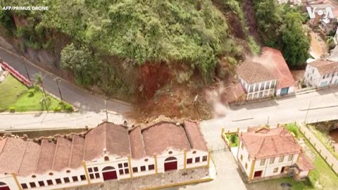 Landslide Destroys Historic Mansion in Ouro Preto, Brazil