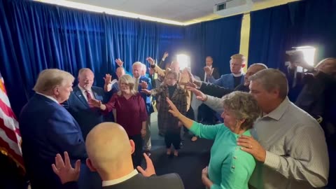 Faith Leaders Pray over Donald Trump in Iowa