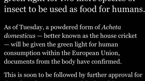 EU Approves Two More Species Of Disgusting Insects To Be Added To The Food Supply For Humans