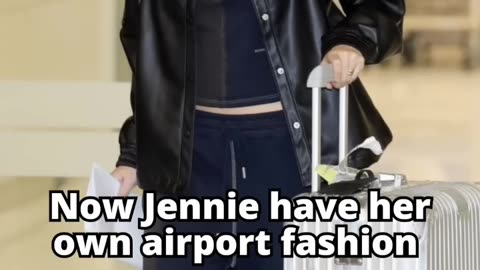 when Jennie had no her airport fashion but now ----_blackpink(