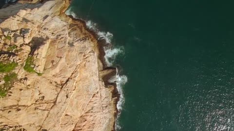 Cliff Island Sea View Drone Aerial View Free stock footage