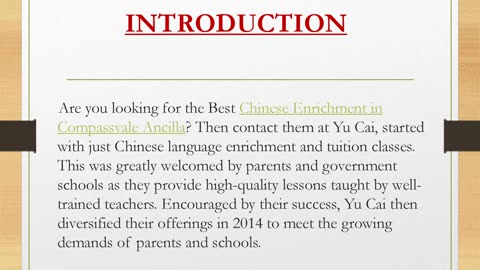 Chinese Enrichment in Compassvale Ancilla