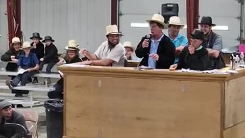 11 yr old auctioneers at Middlefield Ohio standardbred driving horse sale. May 28 2022