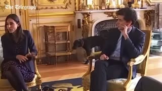 Macron’s Dog pees in fireplace during meeting