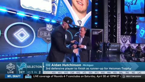 Lions select Aidan Hutchinson with #2 overall pick 2022 NFL Draft