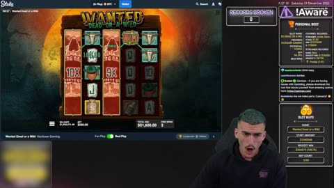 RECORD WIN 😱 - The most INSANE Wanted Dead or A Wild win! BIG ONLINE SLOT WINS