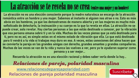 La atracción se te revela no se crea (entre una mujer y un hombre) 💖💃🧍‍♂️