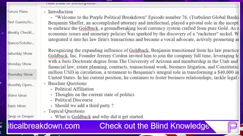 Purple Political Breakdown Live