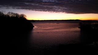 Stony Brook Harbor at dusk quick flight