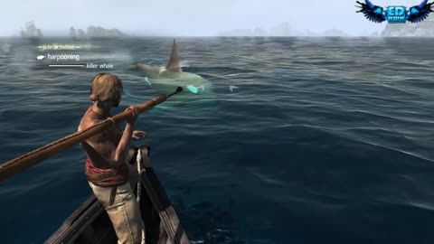 Assassin's Creed 4 All Harpooning Activities & The White Whale ( Moby Dick )