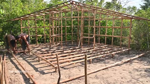 19 Day Building A-Vision Bamboo Villa Use Ancient Tools (NO TOOLS)