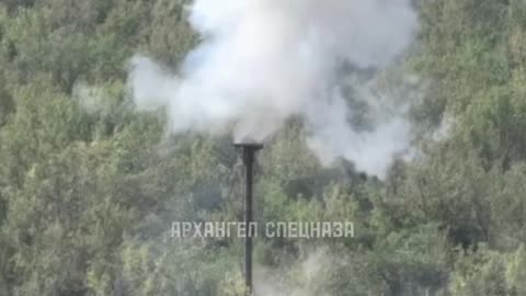 The arrival of an ATGM at the Ukrainian radar.