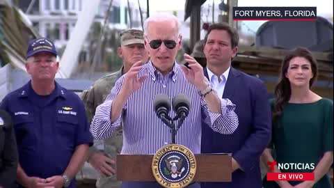 Joe Biden visita la zona devastada por el huracán Ian en Florida