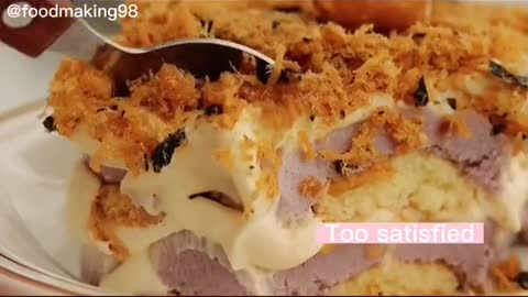 Satisfied taro paste and pork floss tiramisu