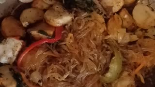 Korean Japchae Noodles& Lithuanian Surini Lobster Tails