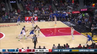 NBA - Luka uses the handle to get to his spot and knocks down the middy early in Atlanta
