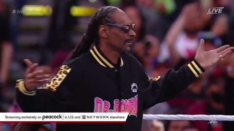 Snoop Dogg just delivered a #WrestleMania-sized People's Elbow to The Miz... and it was AWESOME!!!