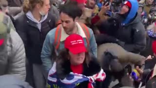 Video showing TRUMP SUPPORTERS attempting to stop people from breaking the Capitol