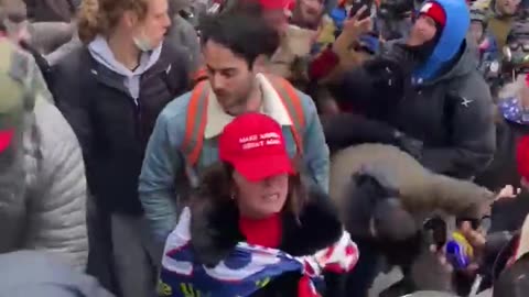 Video showing TRUMP SUPPORTERS attempting to stop people from breaking the Capitol