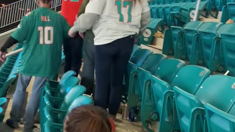 Angry Dolphins Fan Causes Collateral Damage