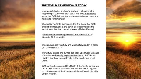 The World as we know it today [Page 1]