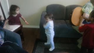 Baby is too shy to dance