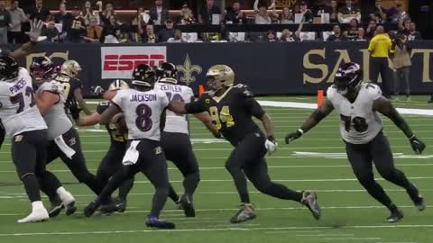 Lamar Jackson nearly makes one of the best throws ever after his own teammate strips him