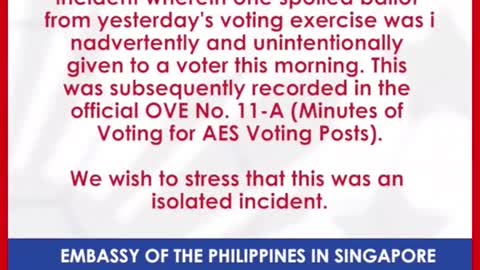 Umano'y pre-shaded na balota sa Singapore, iimbestigahan ng COMELEC