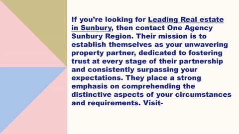 Best Leading Real estate in Sunbury