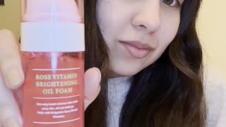 Try the Maxclinic Rose Vitamin Moisturizing Oil Foam Cleanser with me! #maxclinic #kbeauty