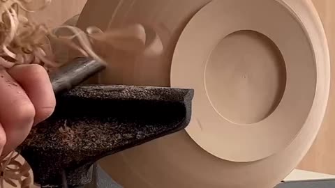 Wood turning into bowl #1