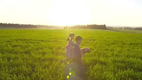 Children with Dog