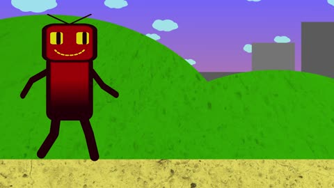 Robot en un parque (ciclo de caminata) | Animación 2D