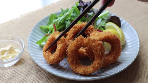 Fried Squid Rings - Japanese Cooking 101